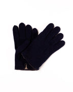 Men's Cashmere-Lined Wool Gloves with Nappa Leather Details