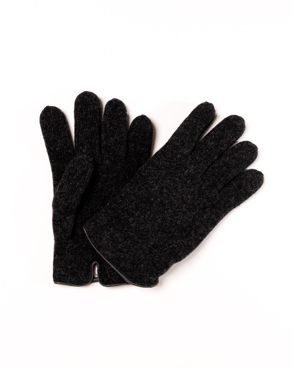 Men's Cashmere-Lined Wool Gloves with Nappa Leather Details