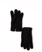 Men's Cashmere-Lined Wool Gloves with Nappa Leather Details