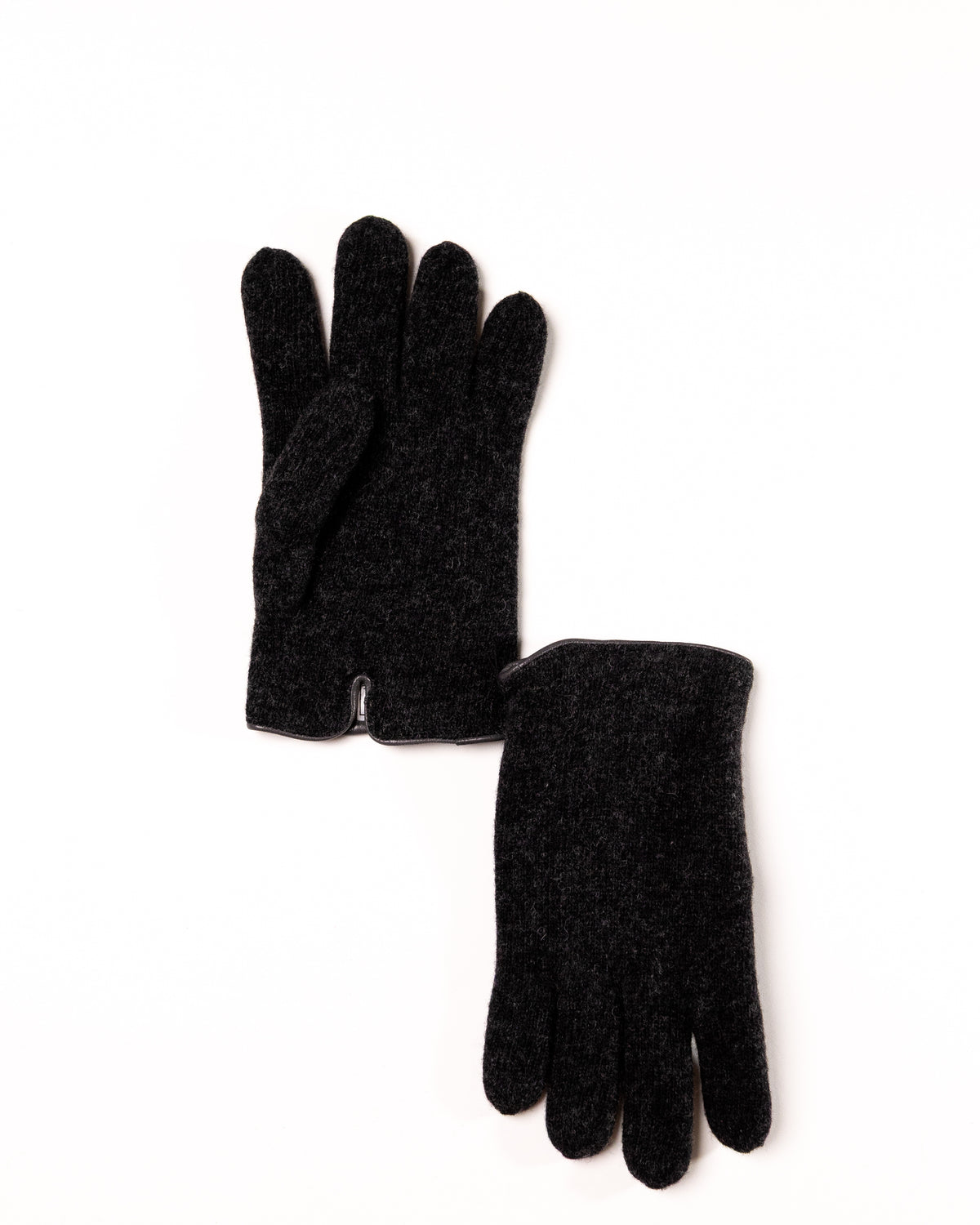 Men's Cashmere-Lined Wool Gloves with Nappa Leather Details