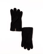 Men's Cashmere-Lined Wool Gloves with Nappa Leather Details