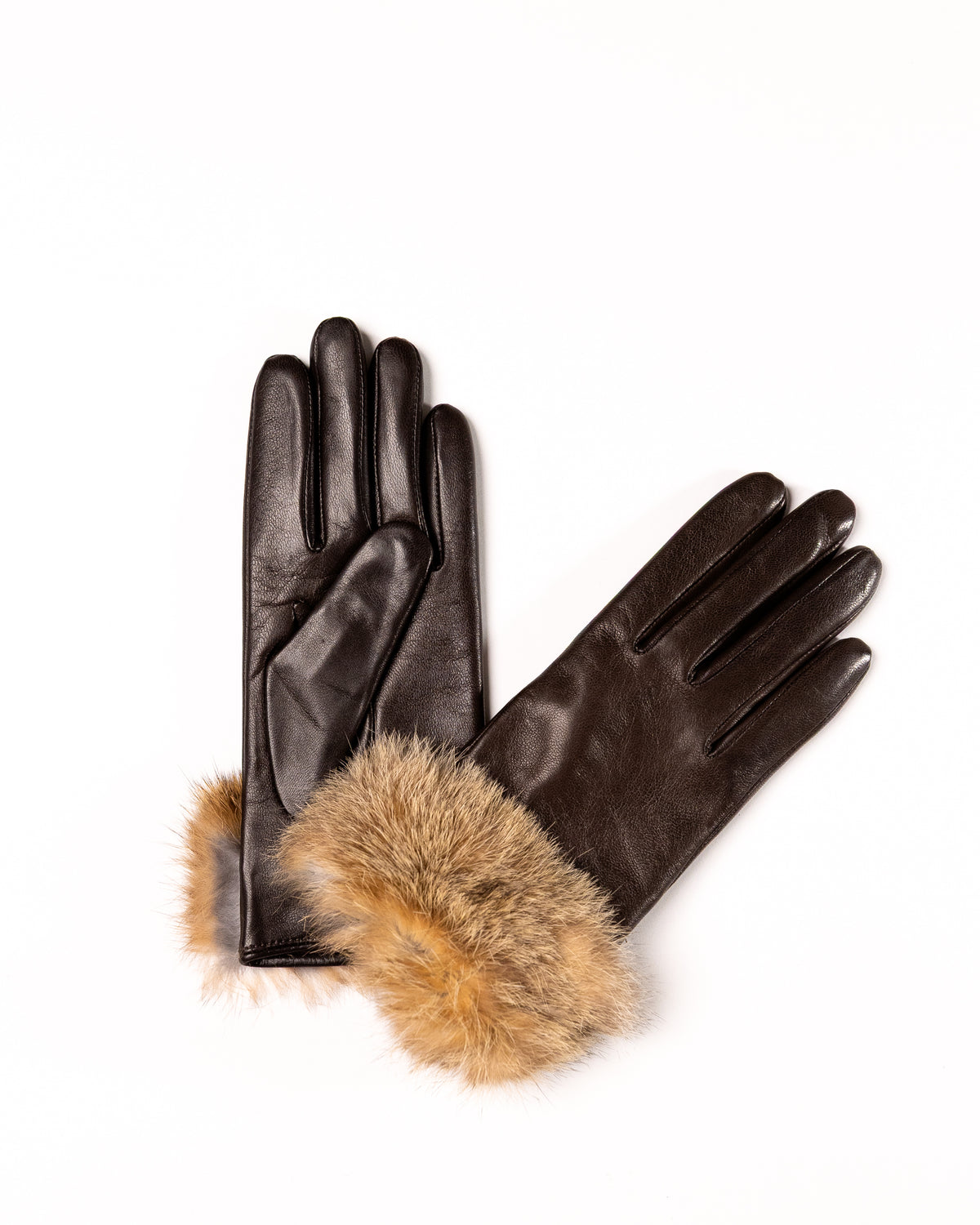 Women's Nappa Leather Gloves with Lapin Fur Cuffs