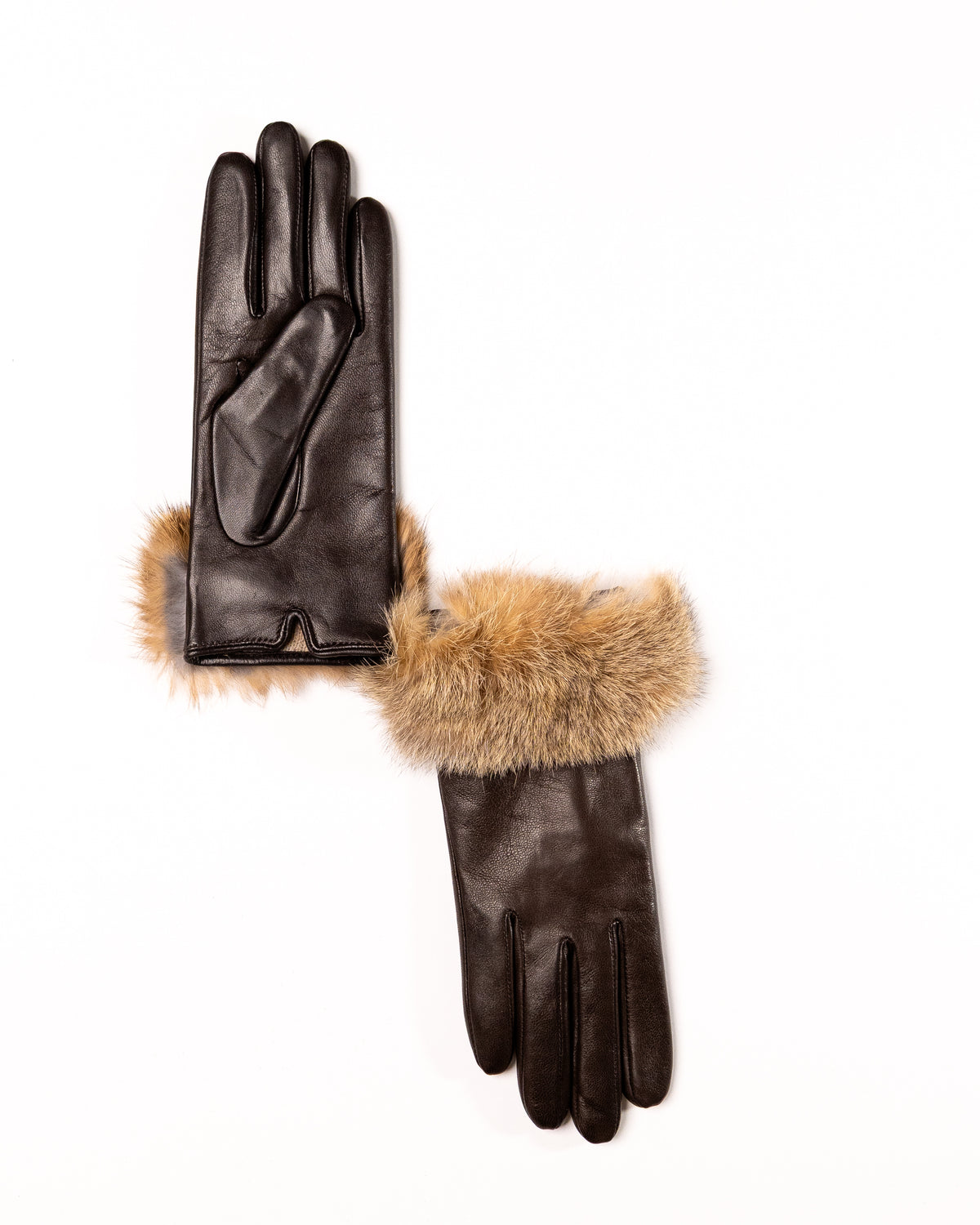 Women's Nappa Leather Gloves with Lapin Fur Cuffs