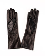 Women’s Long Black Nappa Leather Gloves with Cashmere Lining