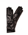 Women’s Long Black Nappa Leather Gloves with Cashmere Lining