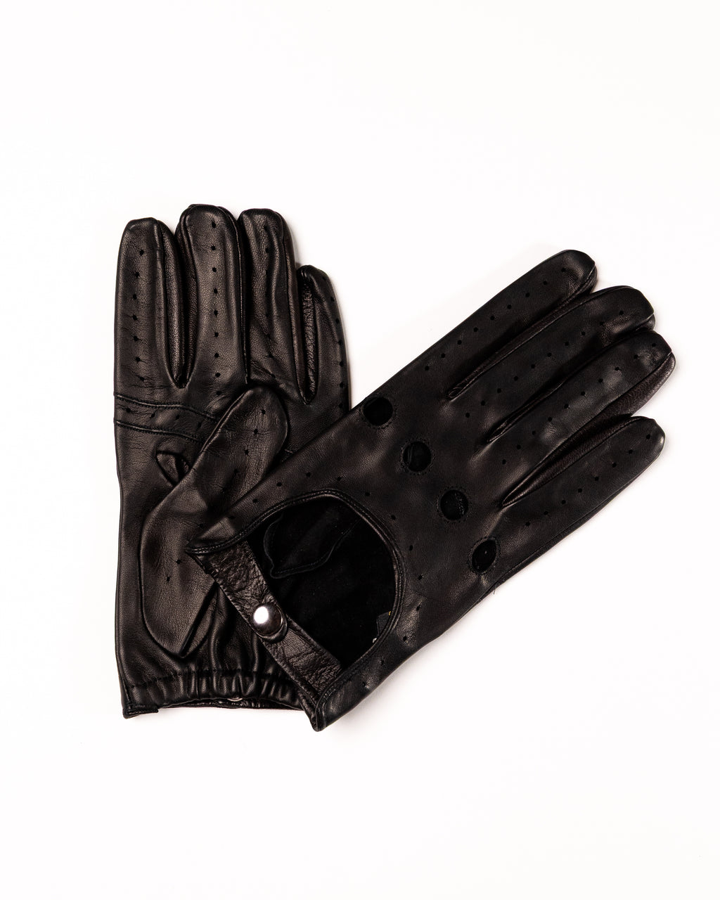 Men's Unlined Perforated Nappa Leather Driving Gloves