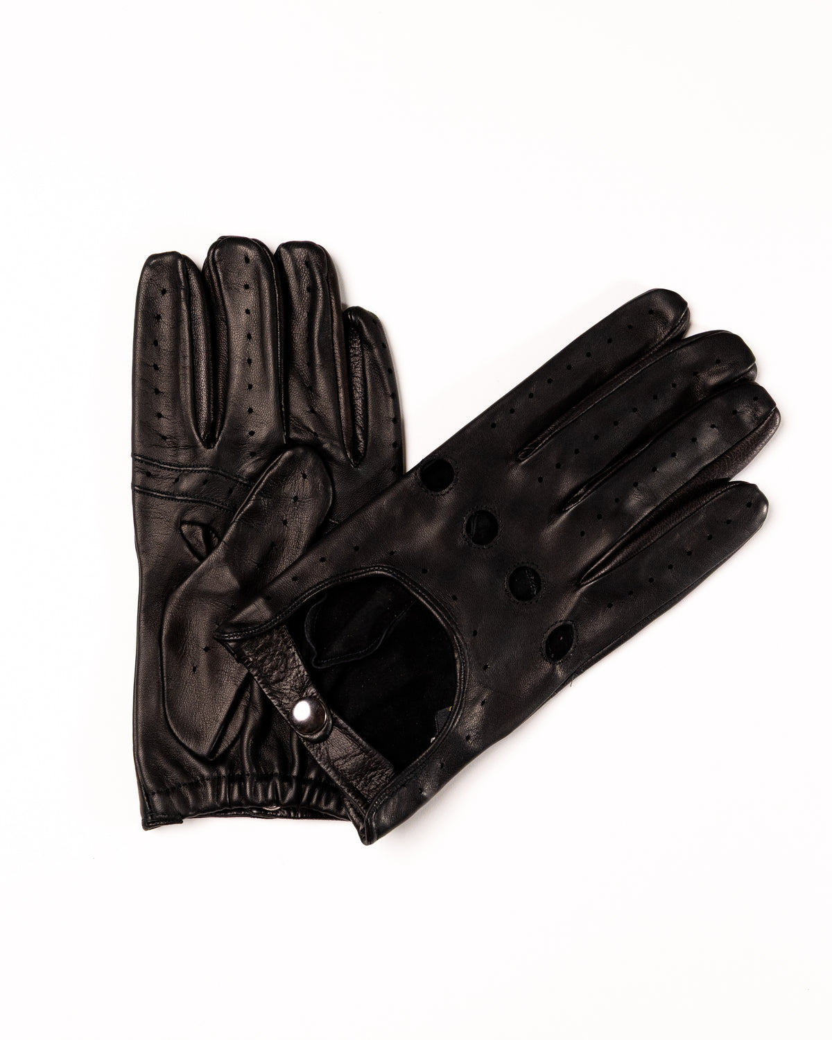 Men's Unlined Perforated Nappa Leather Driving Gloves