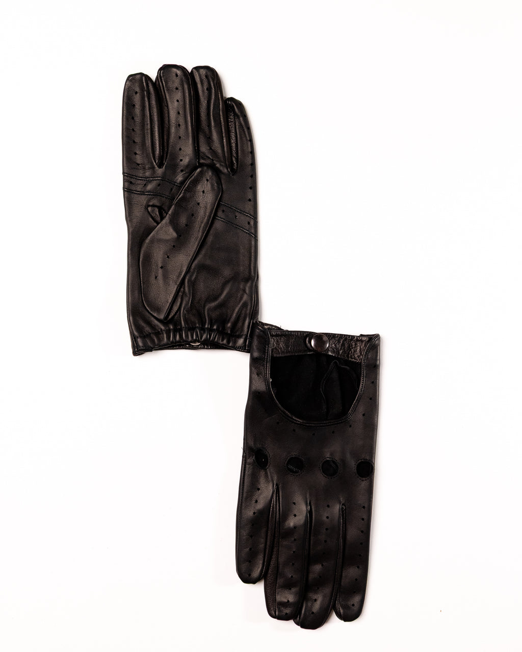 Men's Unlined Perforated Nappa Leather Driving Gloves
