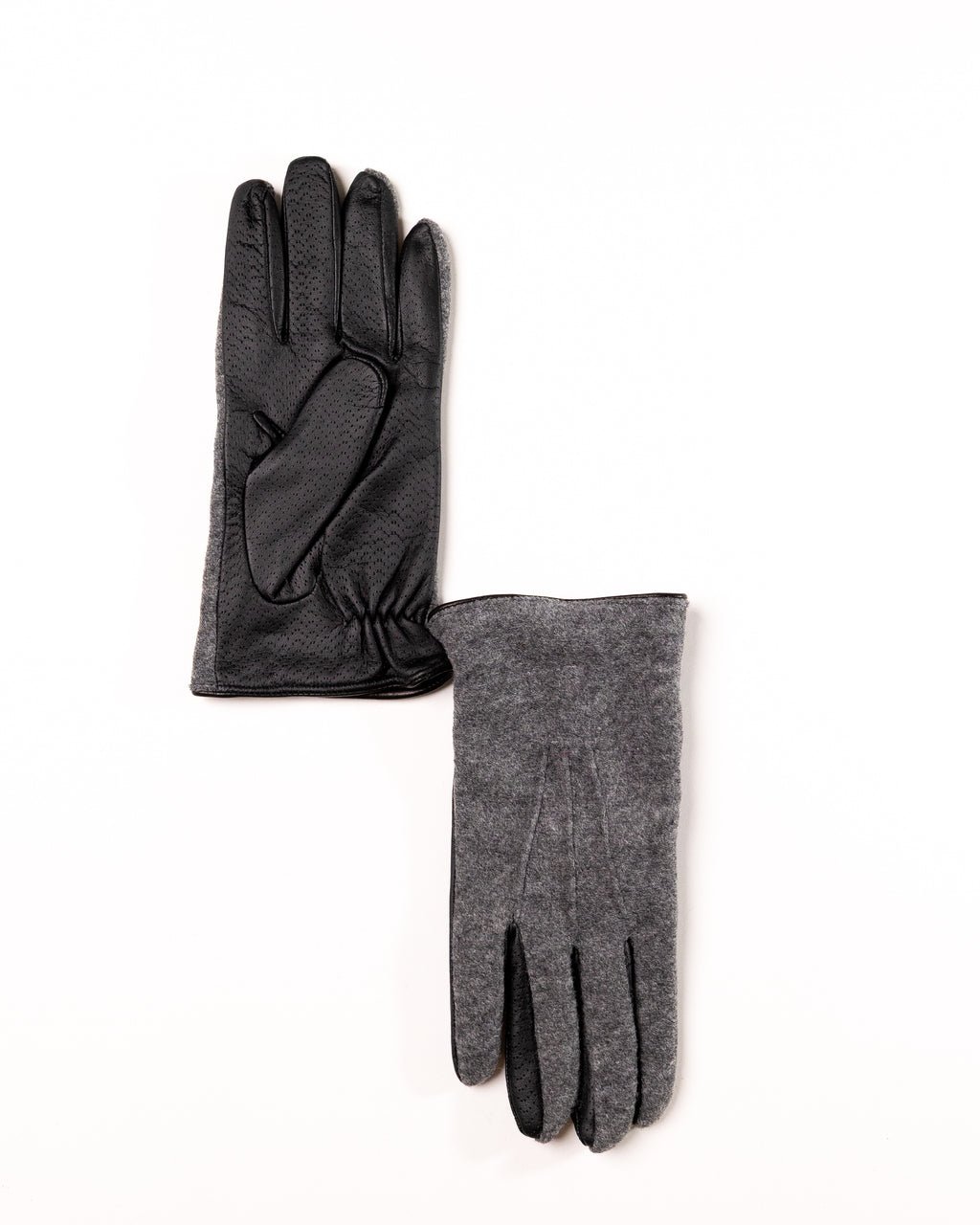 Men's Two-Tone Wool Gloves with Touch-Compatible Palms