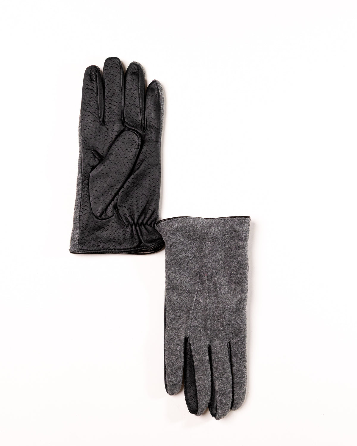 Men's Two-Tone Wool Gloves with Touch-Compatible Palms