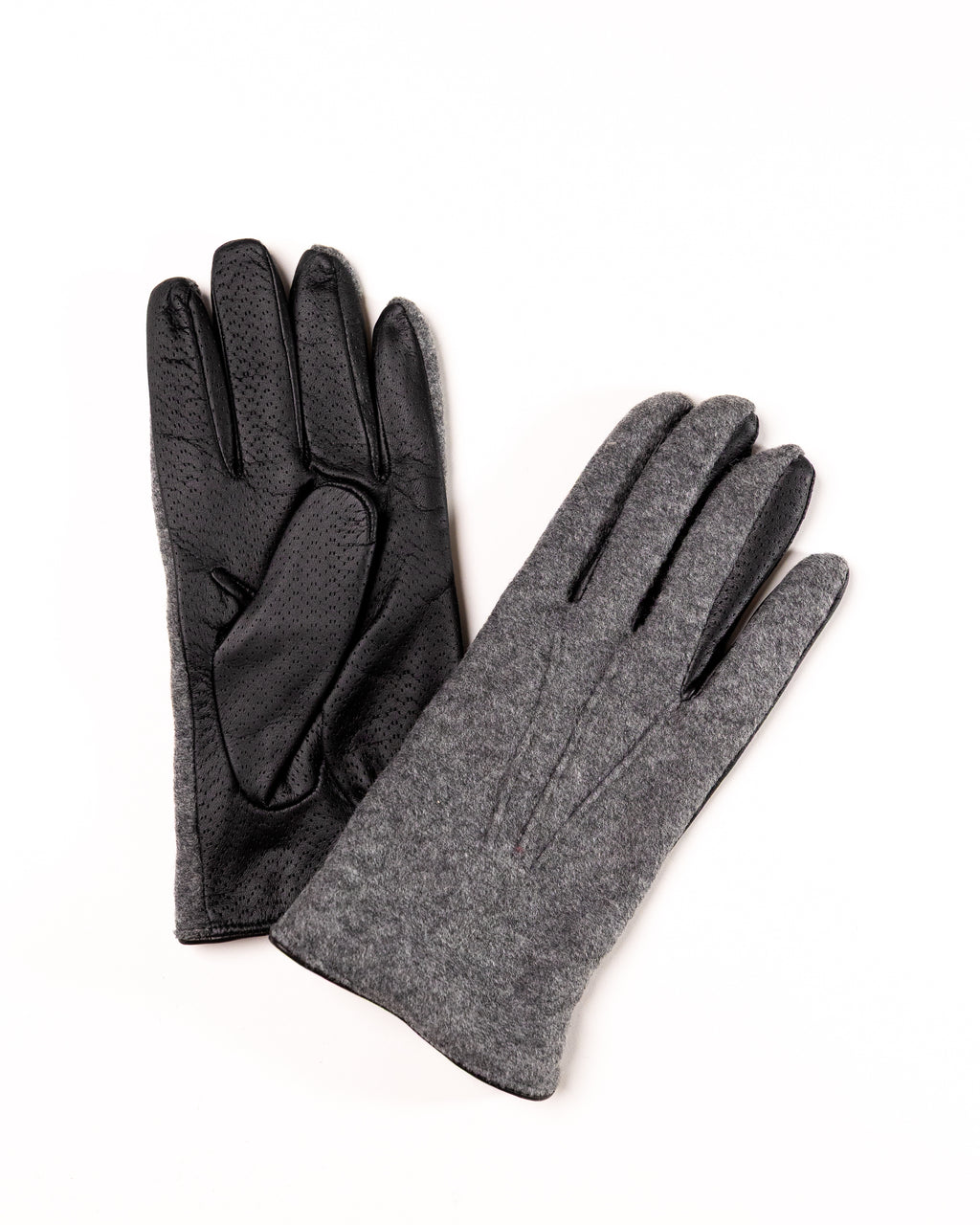 Men's Two-Tone Wool Gloves with Touch-Compatible Palms