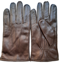 Men's Brown Nappa Leather Gloves with Cashmere Lining