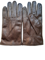 Men's Brown Nappa Leather Gloves with Cashmere Lining