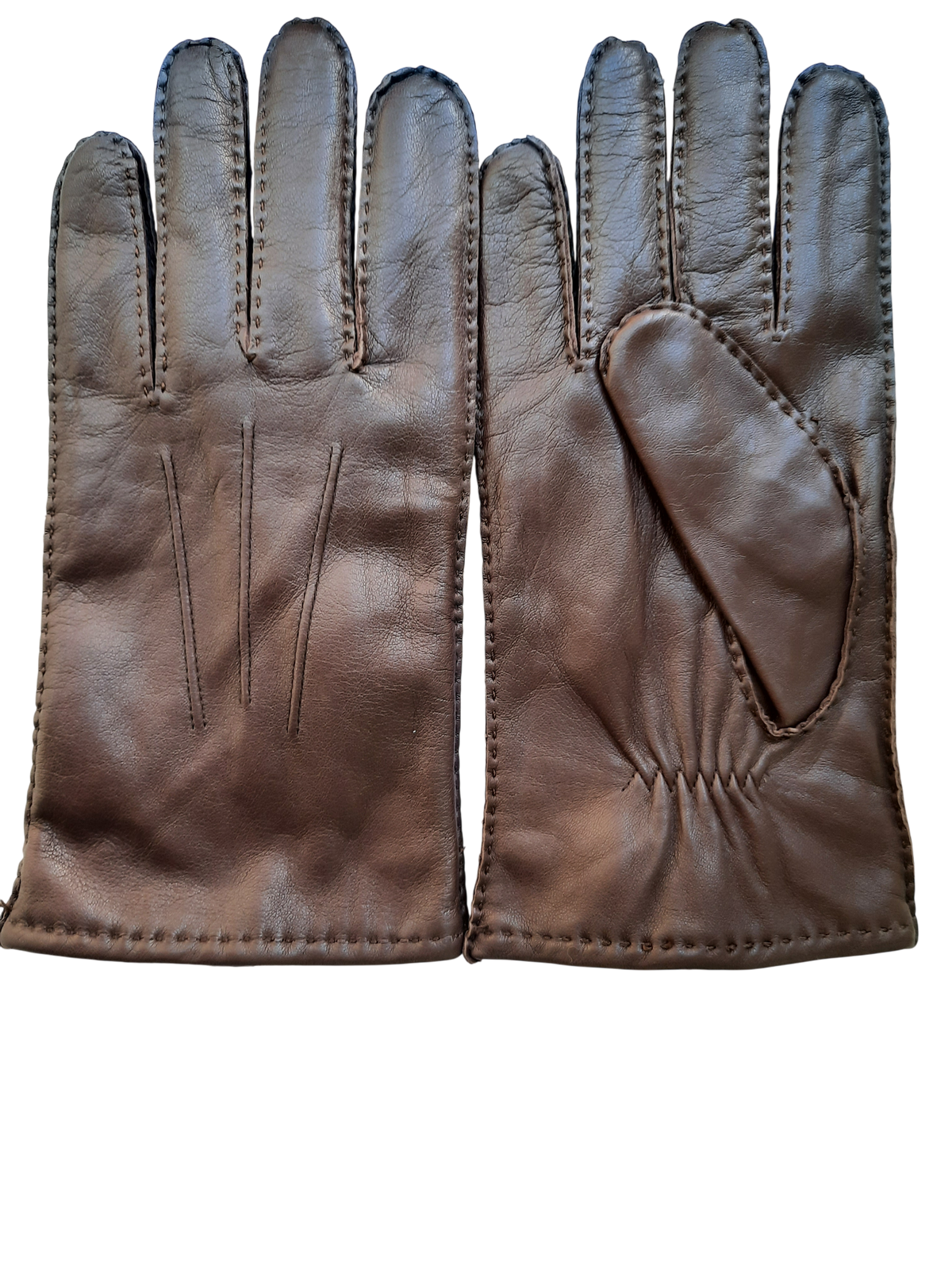 Men's Brown Nappa Leather Gloves with Cashmere Lining
