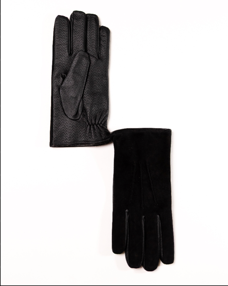 Men’s Suede and Nappa Leather Touchscreen Gloves with Merino Wool Lining